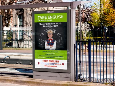 Mupi para Academia Take English
