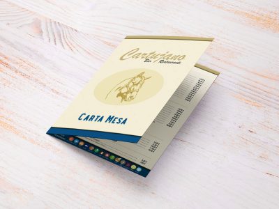 Diseño de cartas para mesa y barra para el Bar Restaurante Cartujano